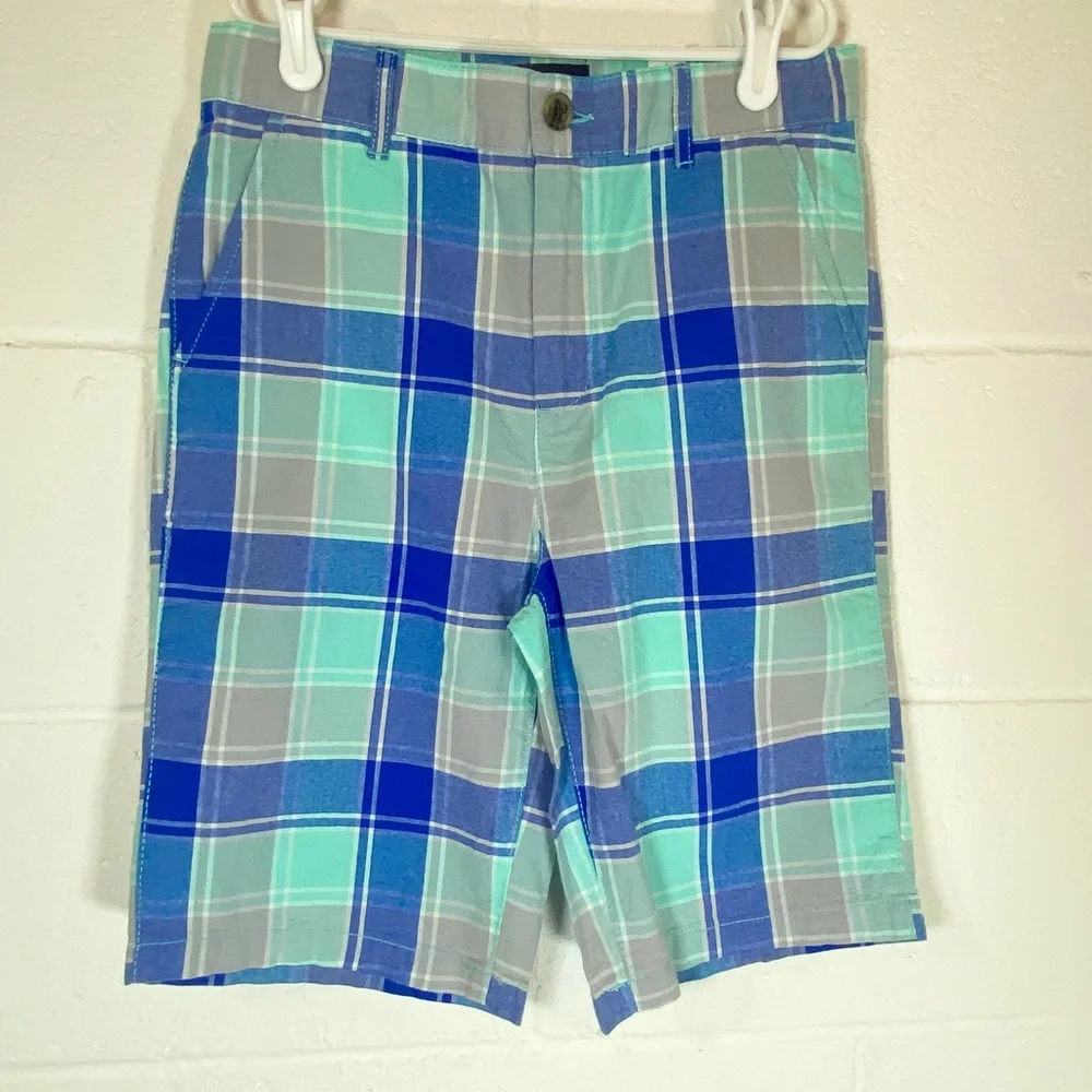 Children's Place Blue and Aqua Plaid Shorts